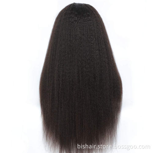 Yaki Kinky Straight Real Human Hair Wig Yaki 4x4 Lace Wig Straight Hair 150% Density Real Human Hair Lace Wig Shipped same day